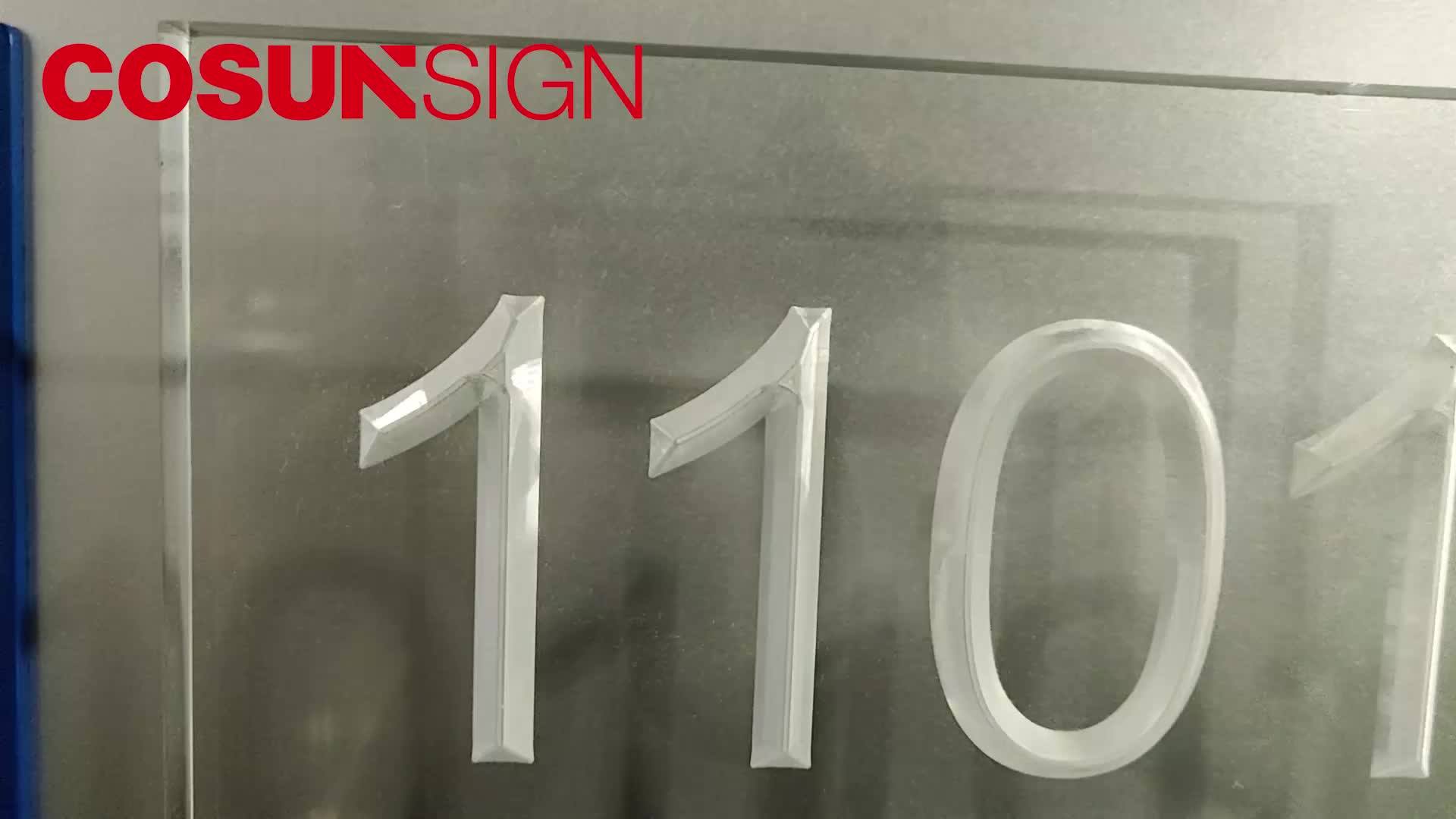 Cosun Ada Acrylic Door Plate House Number For Office Custom 3d Led
