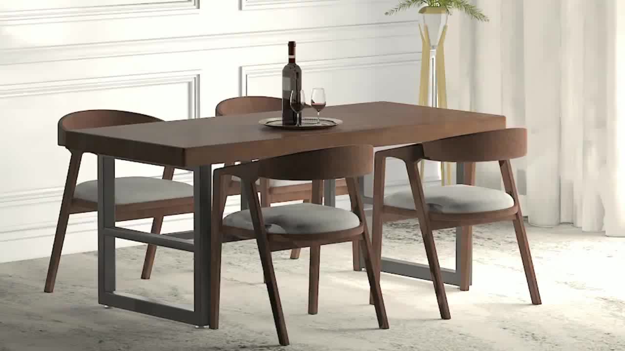 Modern Black Matte Rectangular Metal Dining Table Legs ...