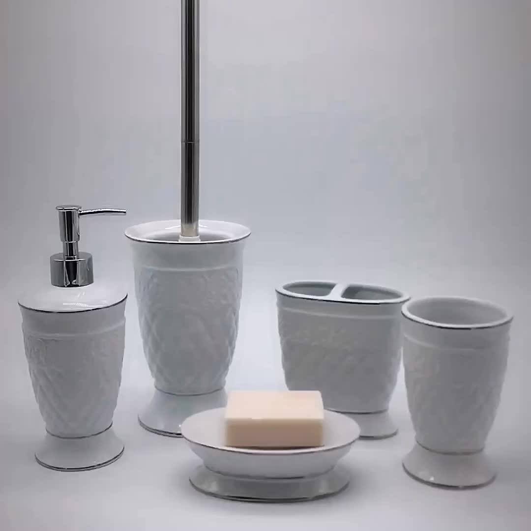 Modern Design Popular Ceramic Bath Accessory Set For Home Decoration