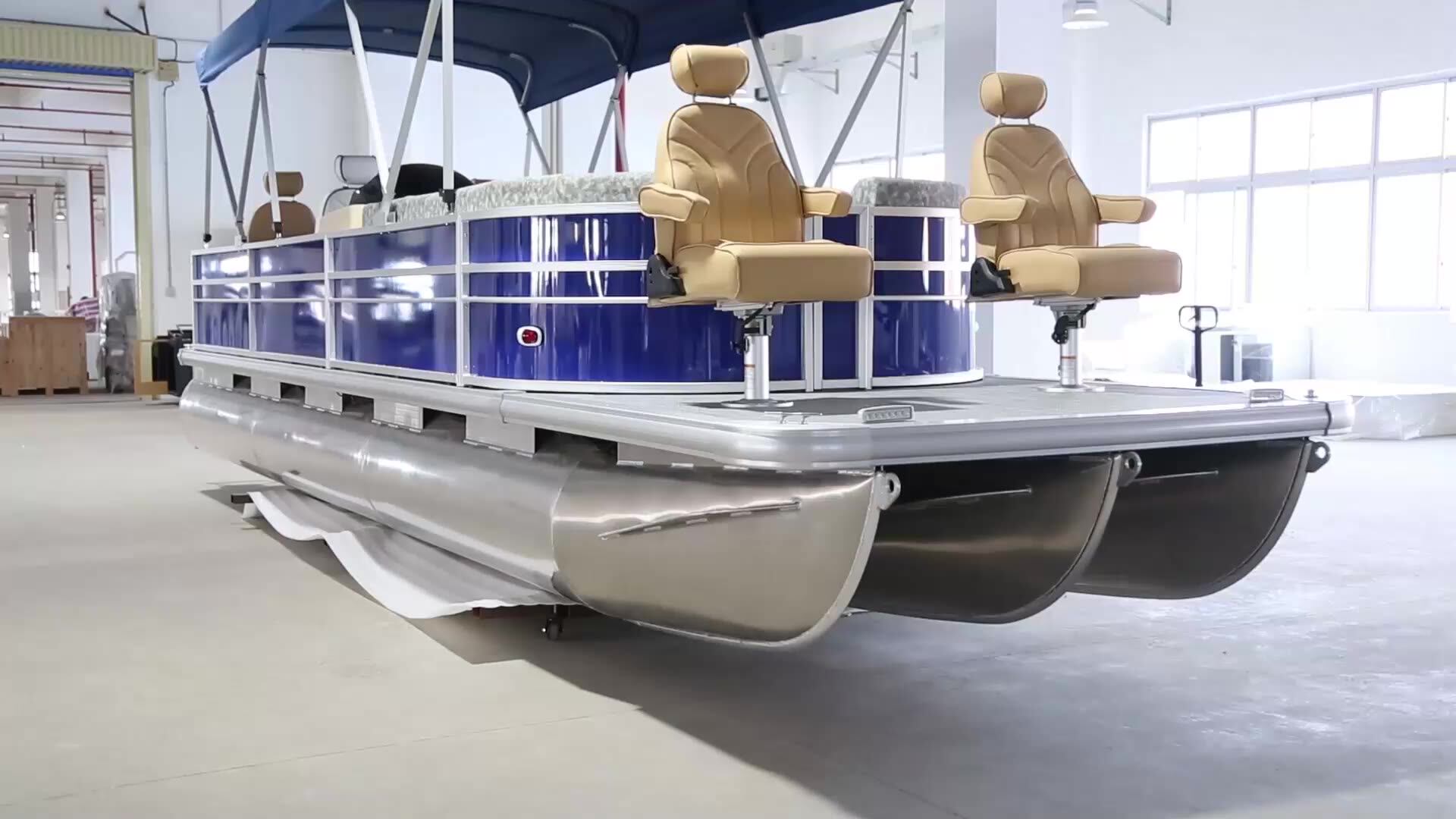 2022 New Design Catamaran Boat 22ft Single Decker Pontoon Boat For