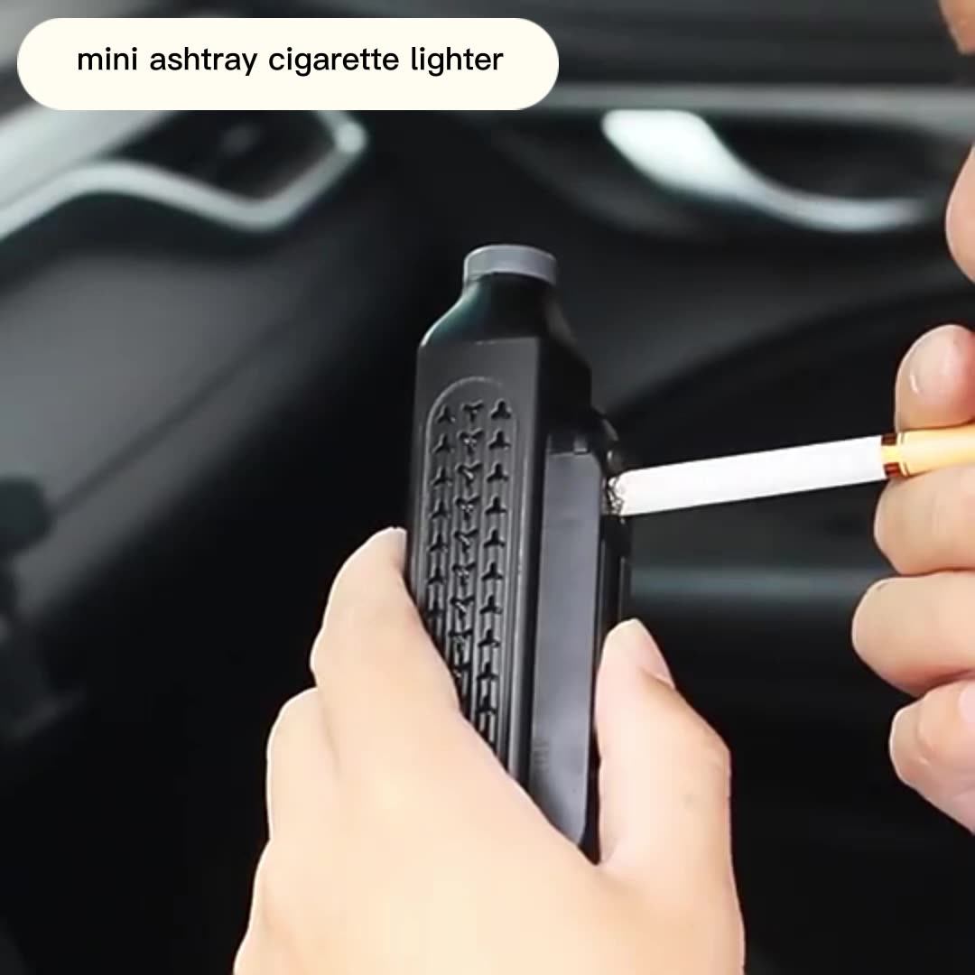 Car Ashtray With Cigarette Lighter Portable Mobile Carryon Outdoor Driving Travel Lazy
