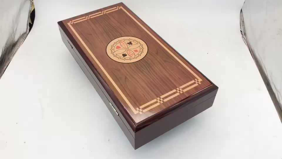 Luxury Malaysia Jetton Packaging Wood Box Wholesale Varnish Poker