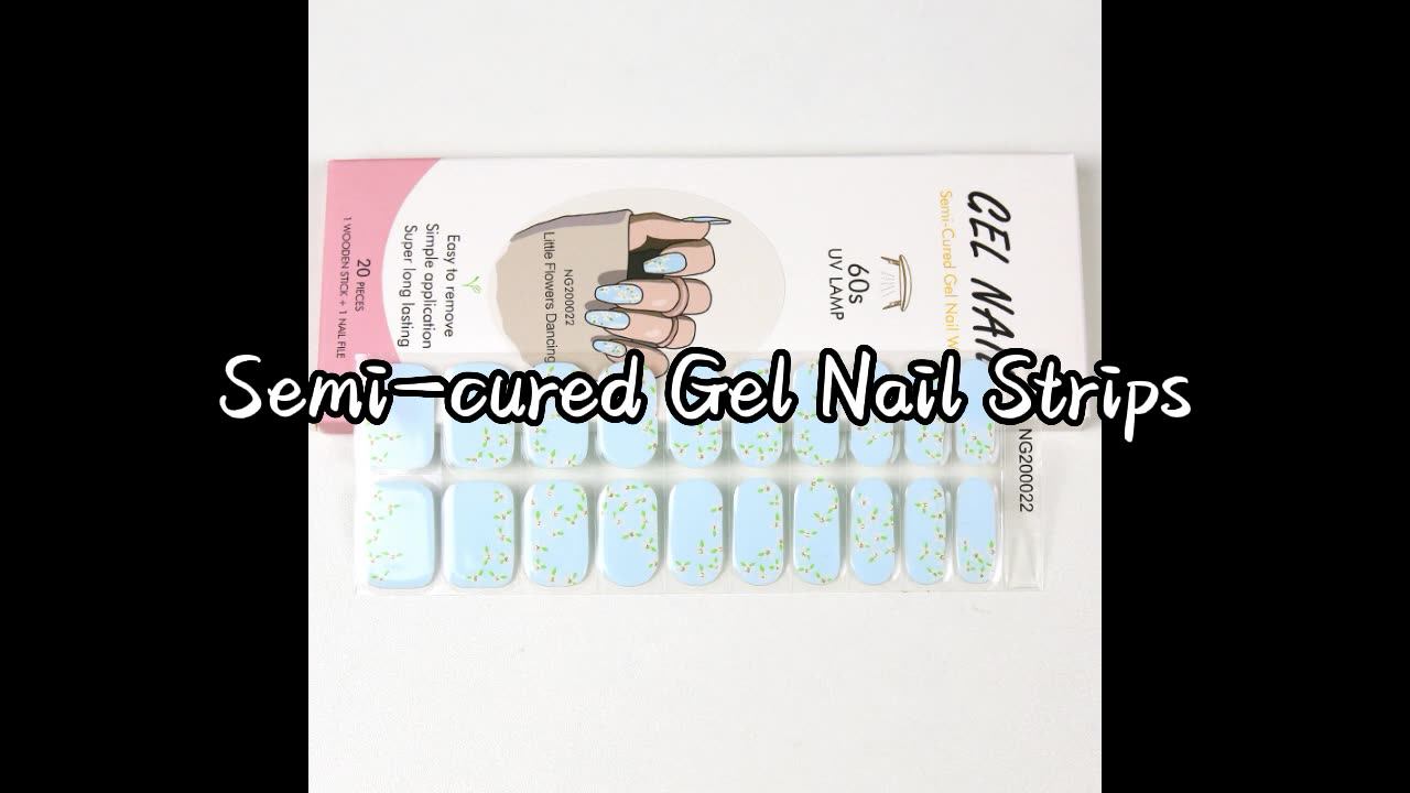 Custom Logo Uv Gel Nail Warps Semi Cured Nail Wraps Semi Cured Gel Nail