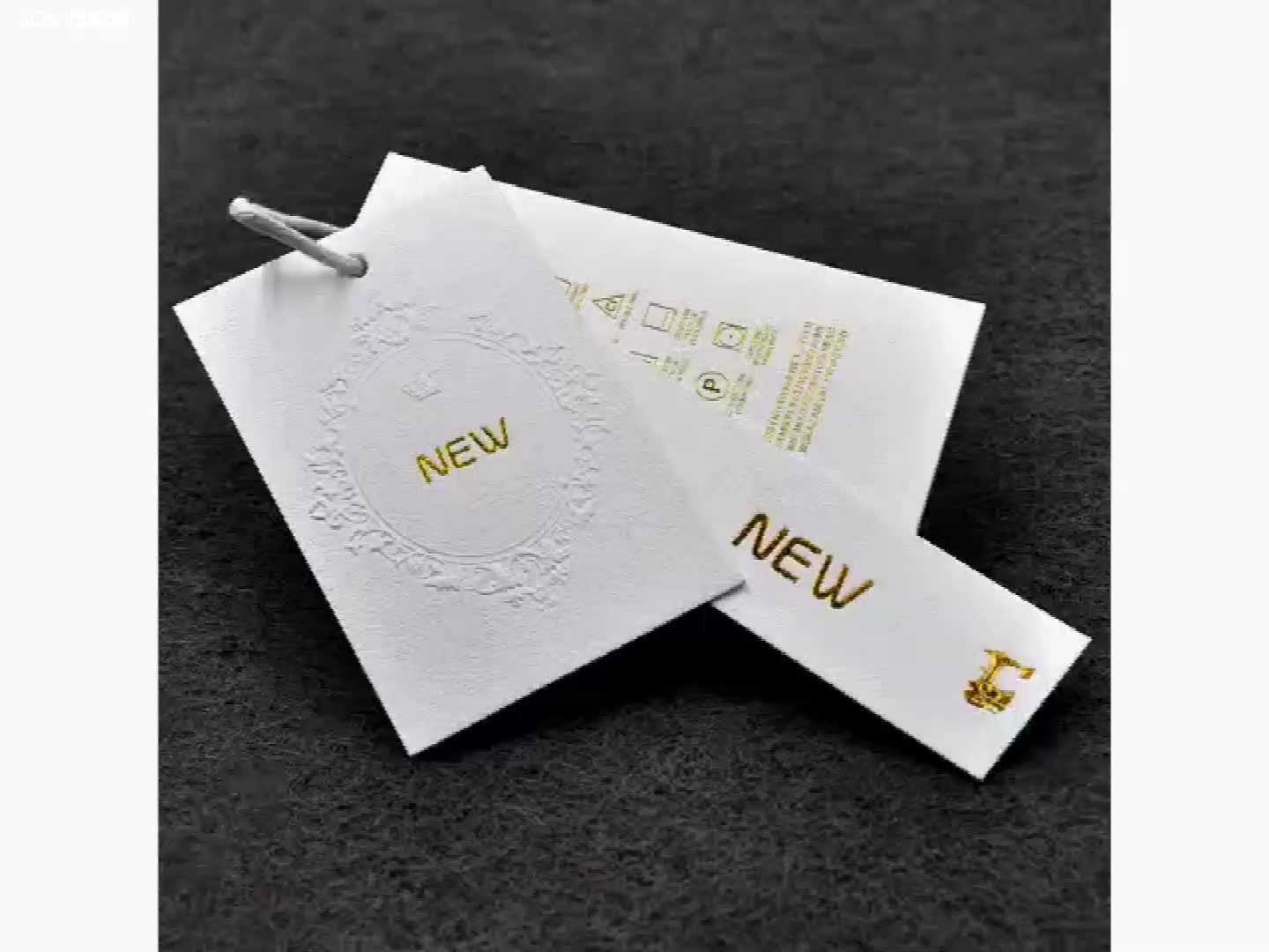 Cheap Custom Design Printing Gold Foil Name Logo Black Paper Clothing