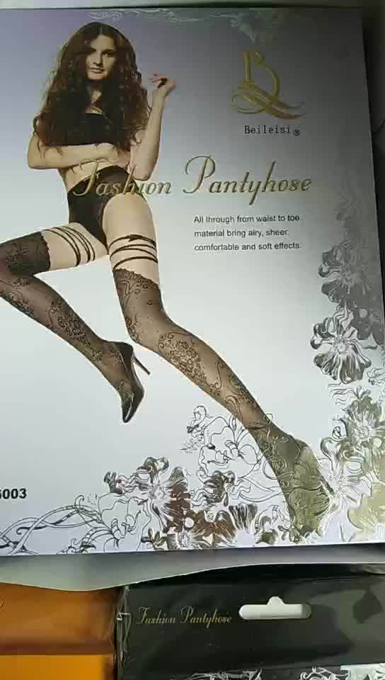 garter belt thigh high stockings Black Women Lace Jacquard Transparent Garter Belt Thigh High Stocking Set  Lingerie