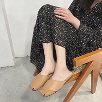 Baotou half-drag lazy shoes Flat slippers to wear outside