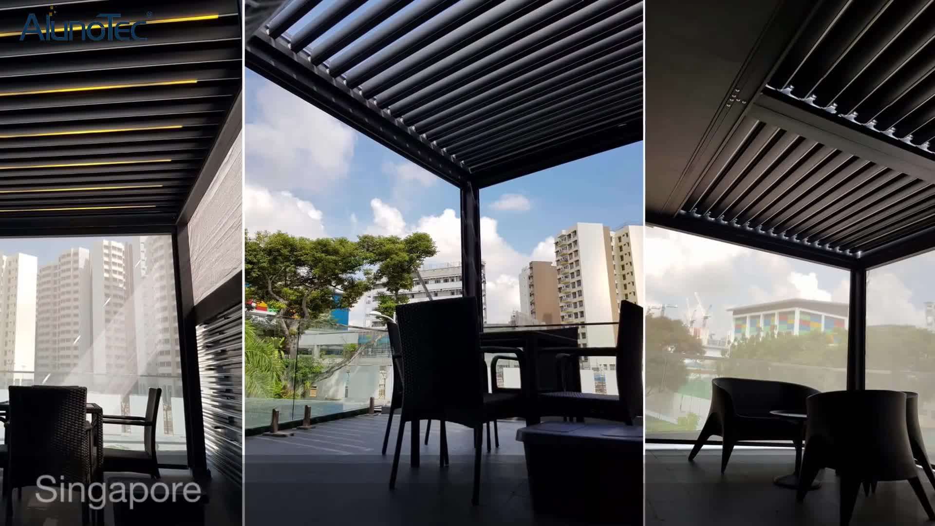 Modern Design Motorized Aluminium Patio Louvered Roof Bioclimatic