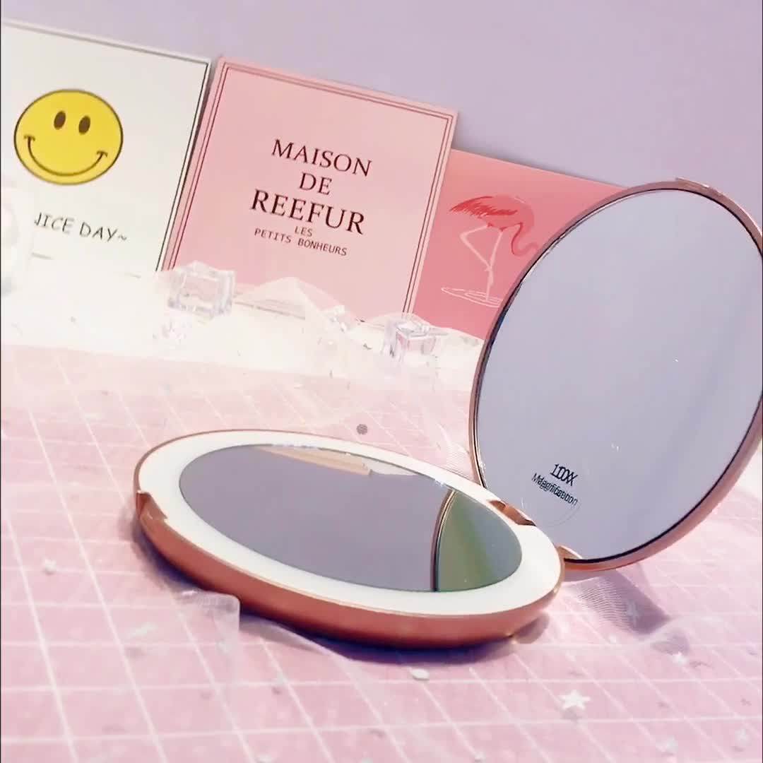 Natural Look 1x/10x Magnification Led Lighted Travel Makeup Mirror
