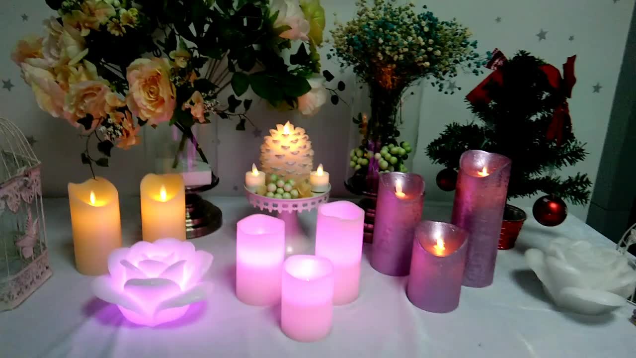 Wholesale Embossed Flameless Flickering Candle With Timer And Craft Led