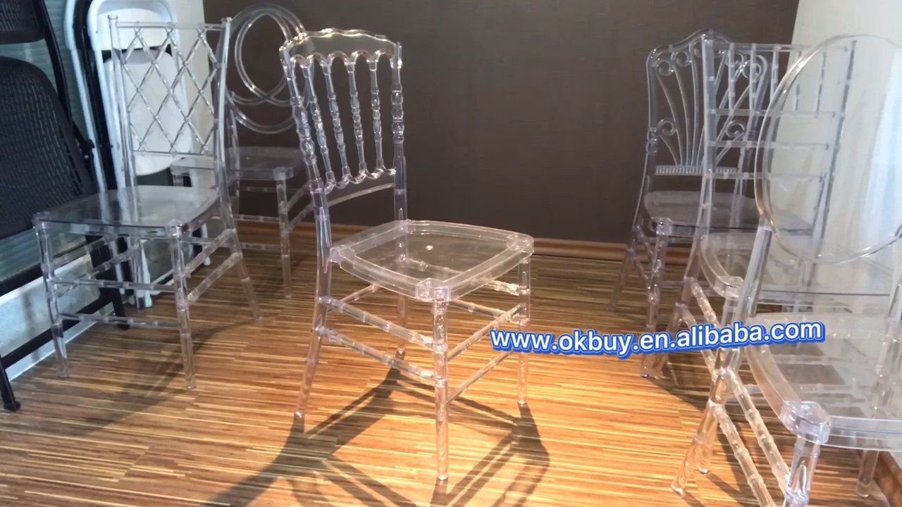 Commercial Party Polycarbonate Stackable Tiffany Wedding Crystal Sillas