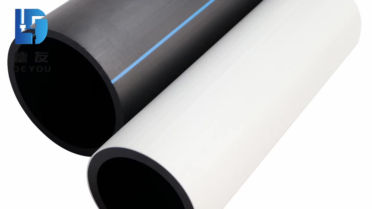 Black Hdpe Water Pipe Pe100 Flexible Pipe 10 Inch Drain Pipe Plumbing
