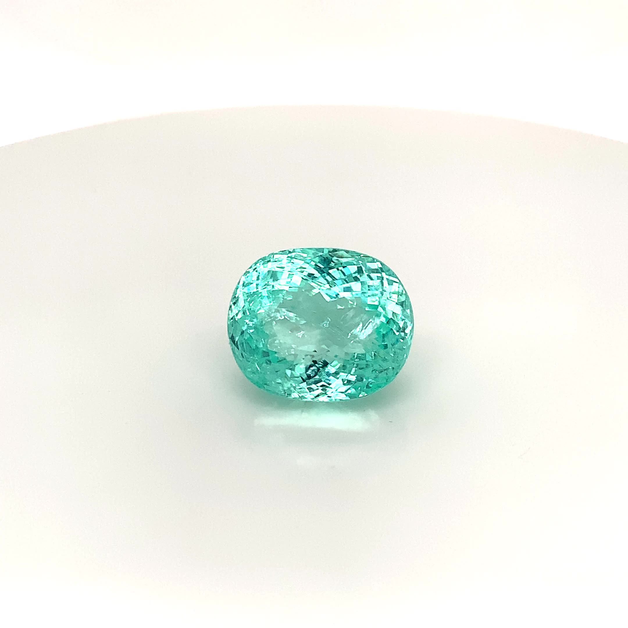 Natural Paraiba Tourmaline Pendant – 10.45 Ct Neon Blue Cushion – Sterling Silver – Handmade India