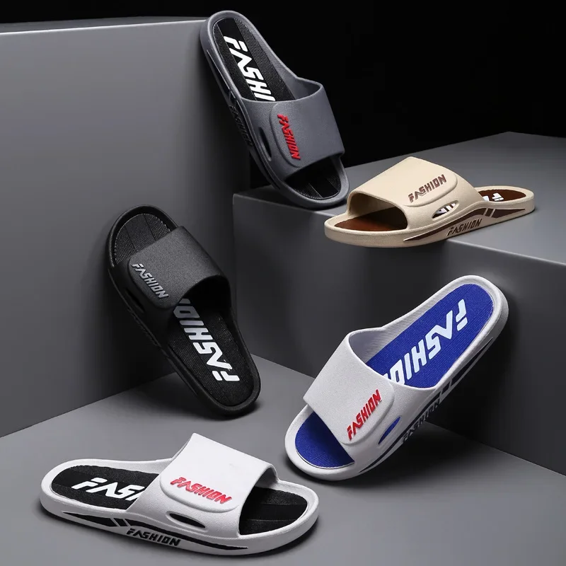 Slippers Men's Summer New Casual Non-Slip Thick Bottom Wear-Resistant Outer Wear Household Comfortable Lightweight Men's One-Slip Flops