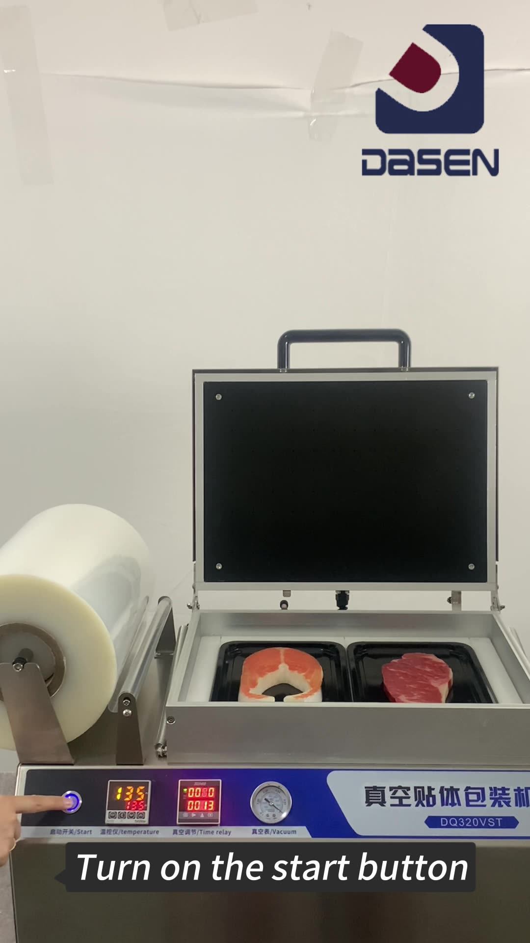 Fresh Meat Seafood Cardboard Skin Pack Tray Sealer Vacuum Sealing