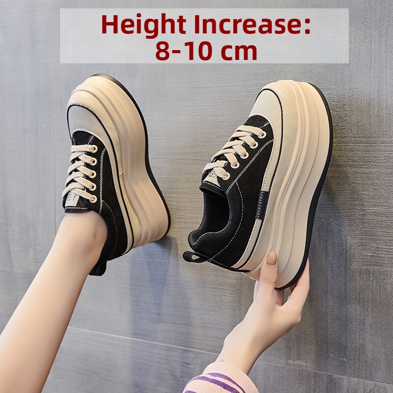 Women's White Sneakers, Versatile for Autumn, 2026 New Style, Platform Thick-Soled Sneakers, 10cm Thick Sole, Height-Increasing Women's Shoes