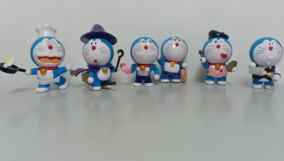6PCS/SET 8-10CM Doraemon Cooking Cosplay Collection Model Toy