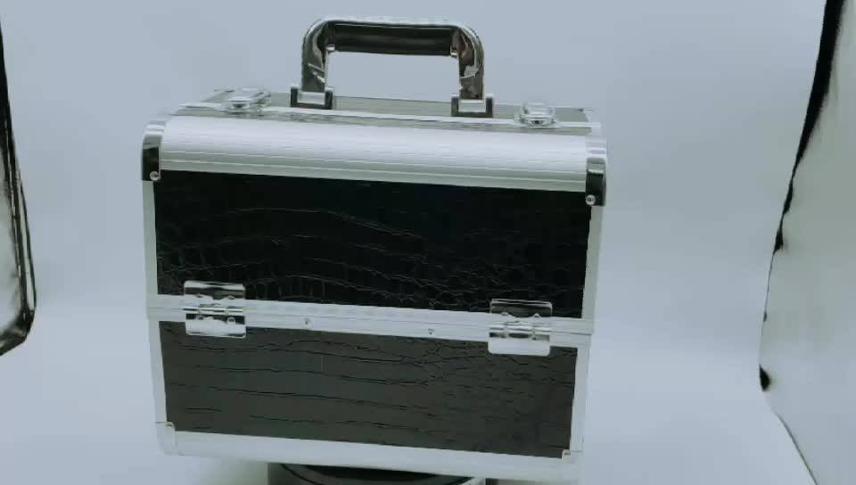 Professional Aluminium Alloy Make Up Box Makeup Case Beauty Case Cosmetic Bag Multi Tiers