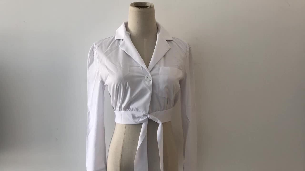 R30273s New Arrival Sexy Plain Deep-v Neck Button Up Women's Blouses - Buy V Neck Woman Casual 