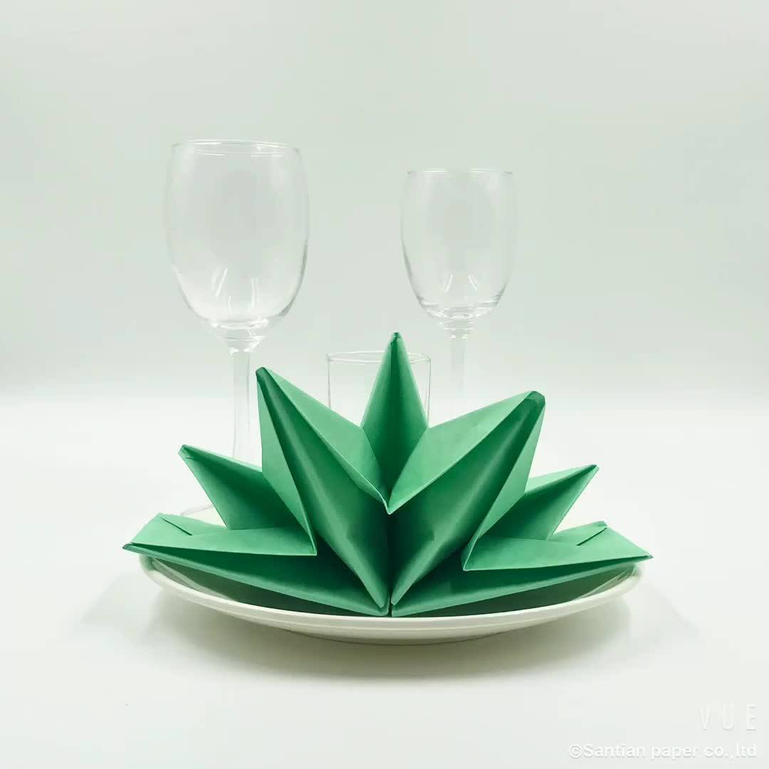 High Quality Gold Pre Folded Paper Napkins For Wedding Buy Pre Folded