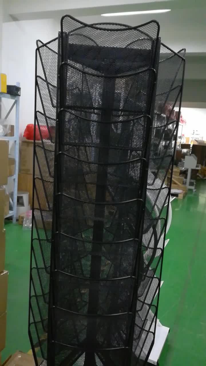 Floor Standing Metal Wire Mesh Book Magazine Literature Display Holder