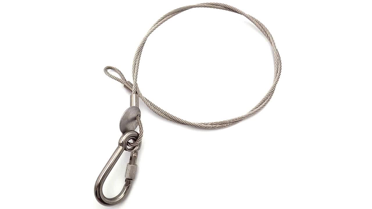 Snap Hook/loop Fitting Stainless Steel Safety Cable Silver Colour For