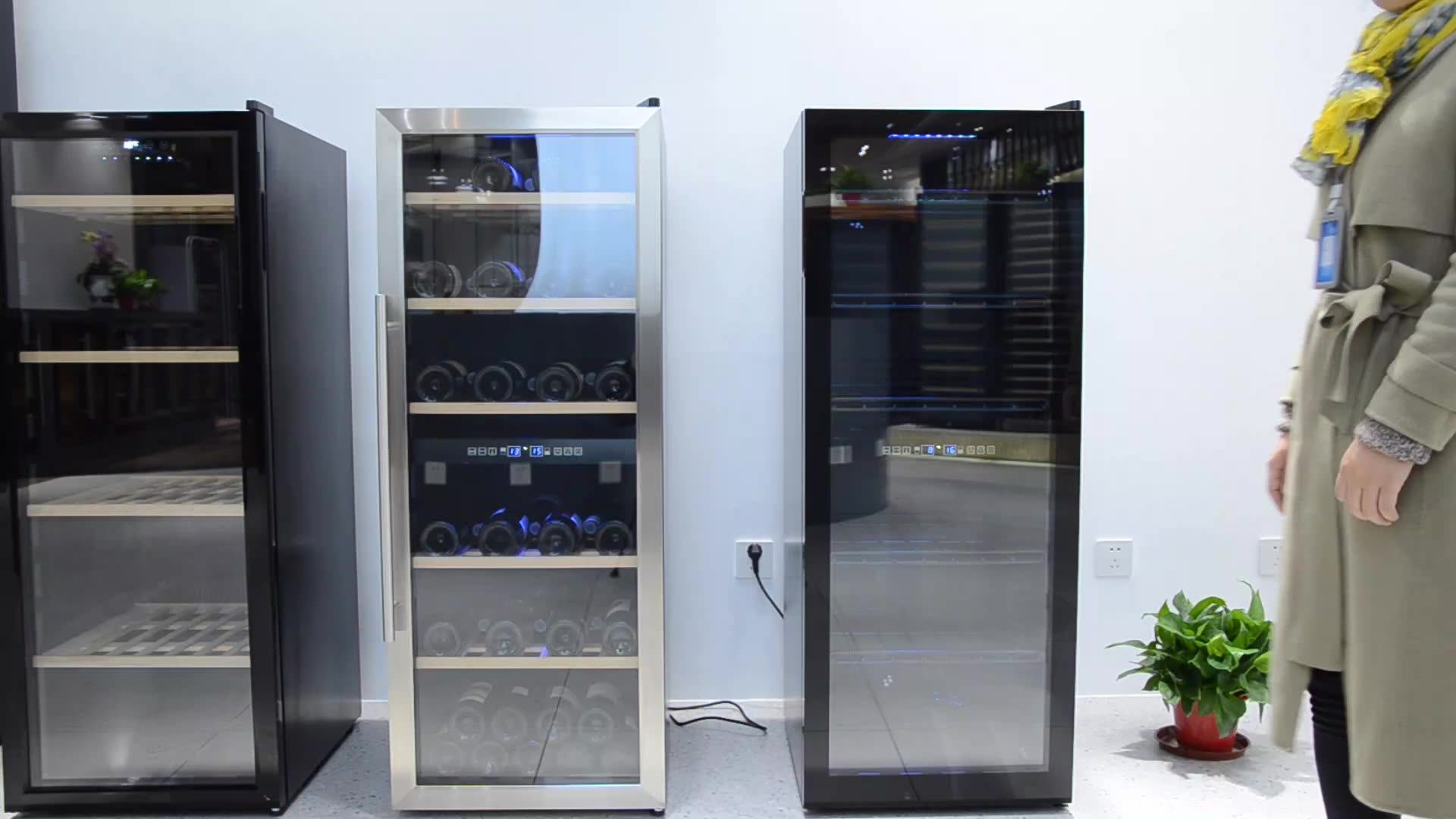 200l Full Glass Door Wine Cooler Humidity Control Wine Coolers Modern