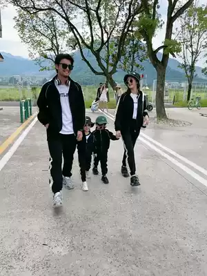 South Korea 2021 autumn parent-child dress Korean version of foreign school two-piece mother and child sports fashion coat solid color long sleeve