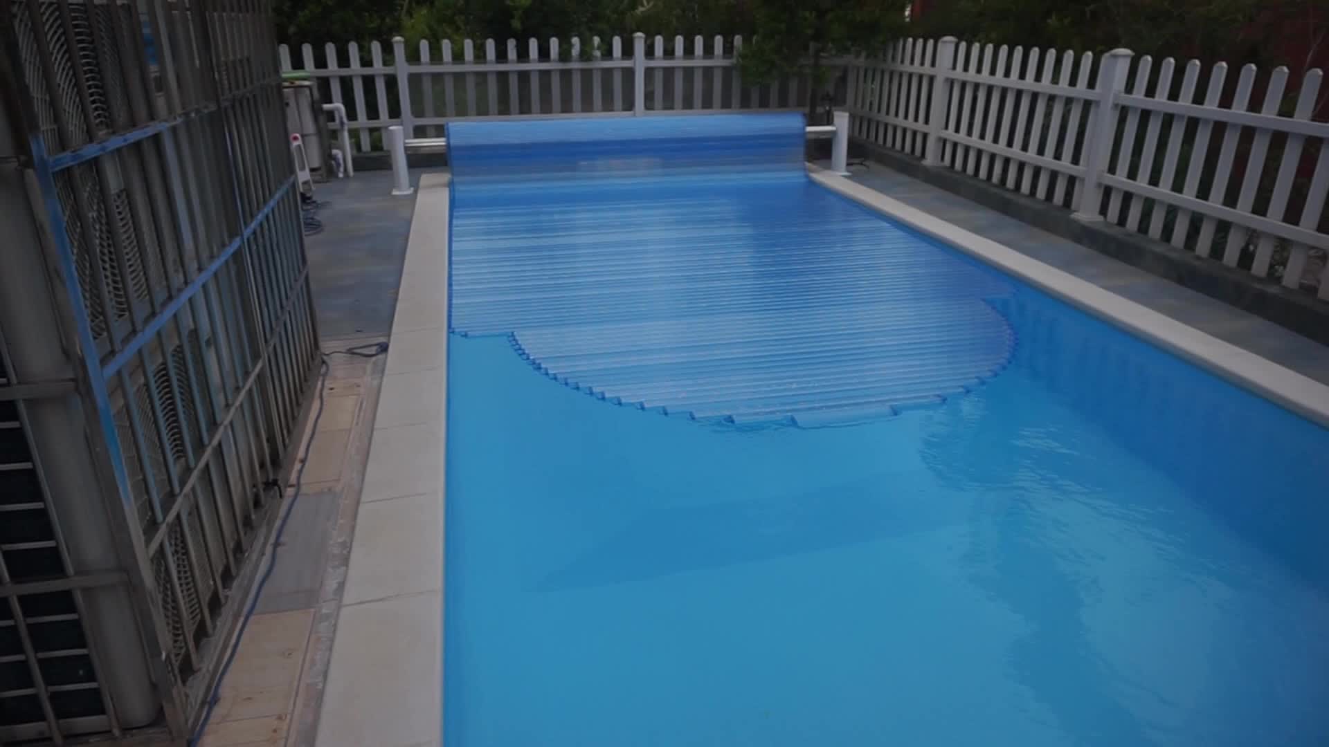 Transparent Black Slats Retractable Automatic Pool Cover For Inground