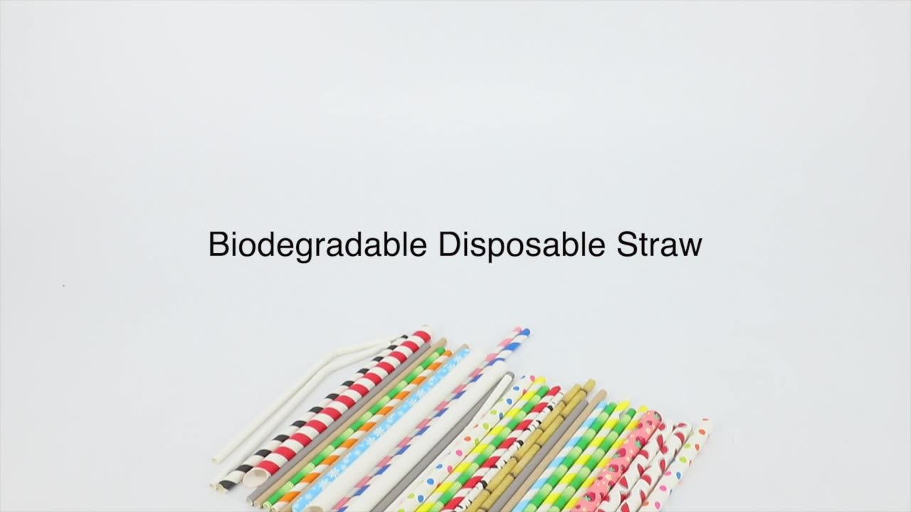 Eco Friendly Drink Tubes Cocktail Paper Jumbo Straw Black Stripe Equipment For Happy Birthday