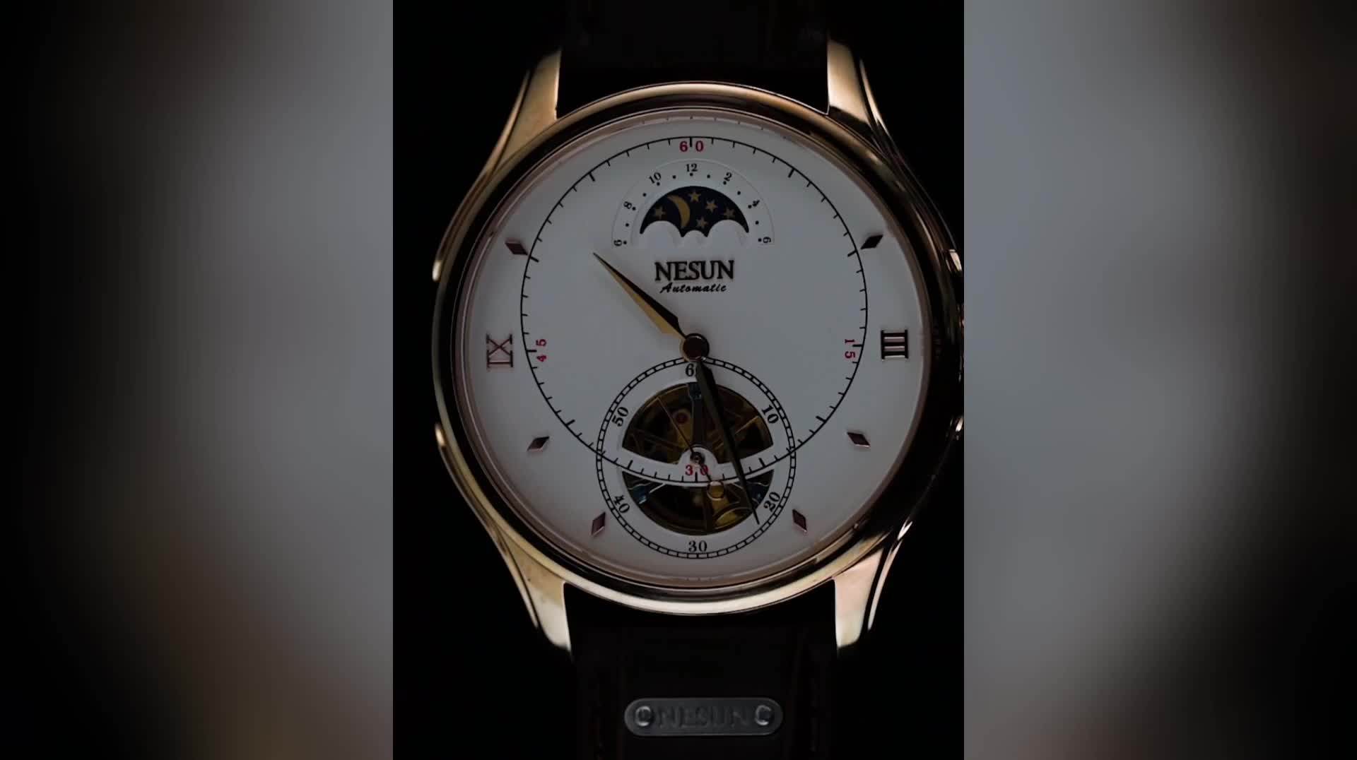 Luxury Custom Logo Watches Hardlex Glass Genuine Leather Band Men Wrist