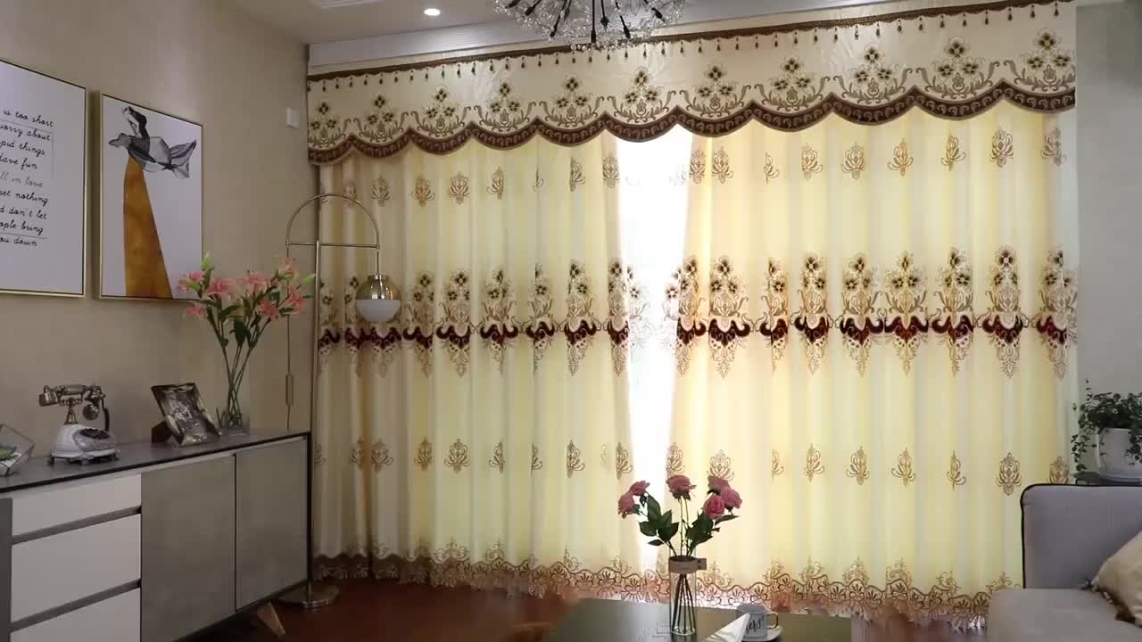 Европейские тканевые роскошные шторы с вышивкой для окна на гостиной спальни