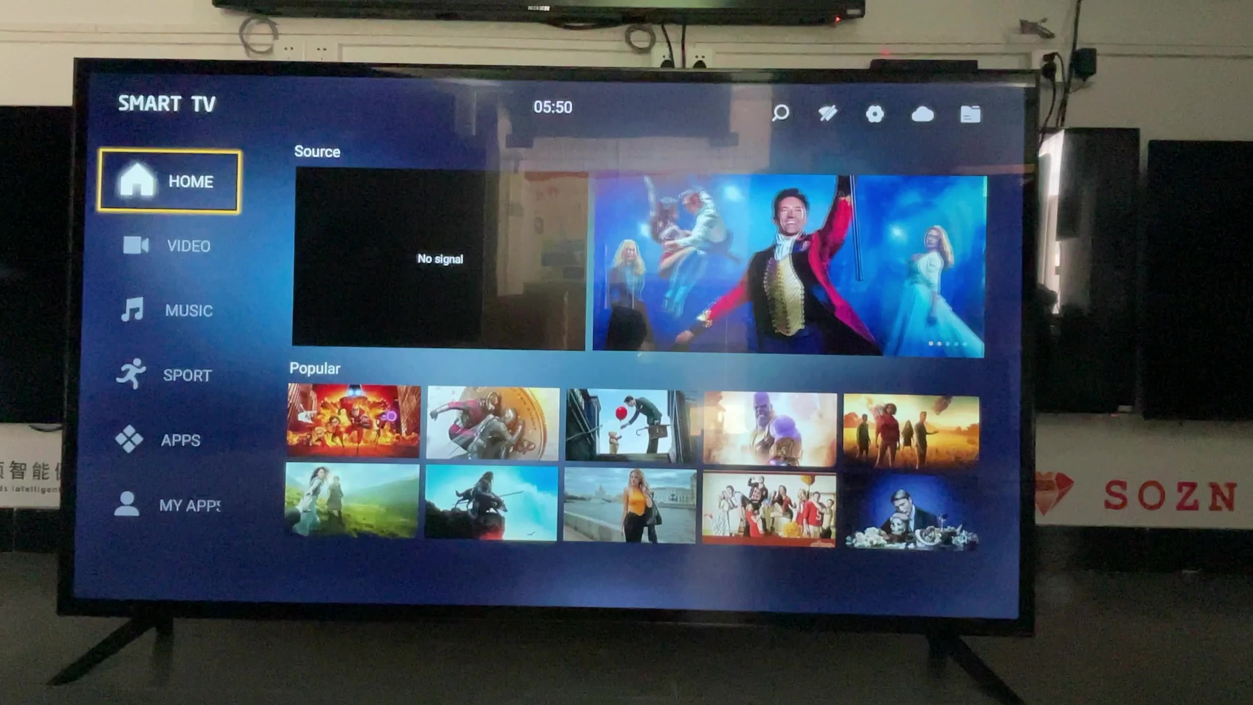 2023 New Product 100 Inch Tv With Tempered Glass 85 Inch Smart Tv 4k Android 11.0 Interactive