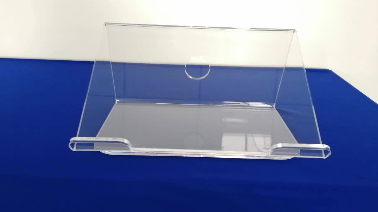Custom High Quality Bent Acrylic Laptop Stand With Keyboard Storage