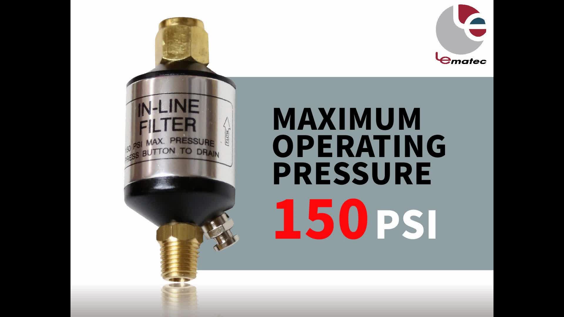 Lematec Compressor Filter Oil Water Separator With Drain Valve For