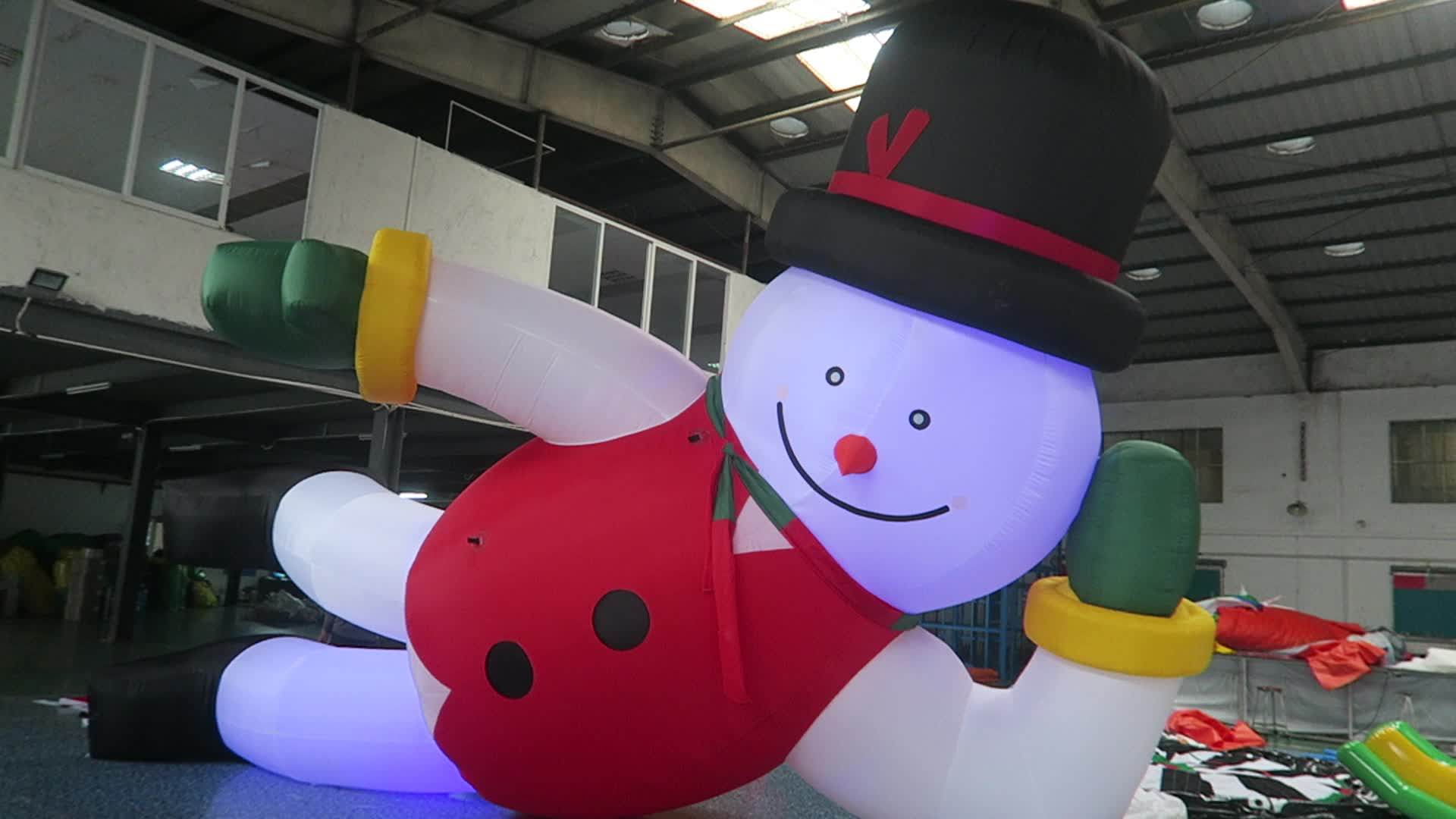 Free Air Shipping To Door 6m Giant Inflatable Snowman Led Lights Giant