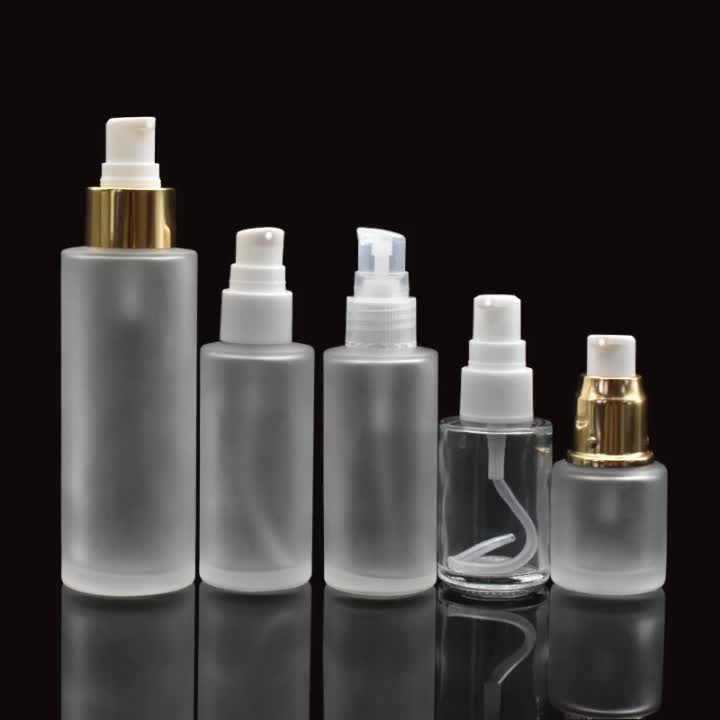 Frosted Glass Pump Lotion Bottle 10ml 20ml 30ml 50ml 100ml 120ml 150ml ...