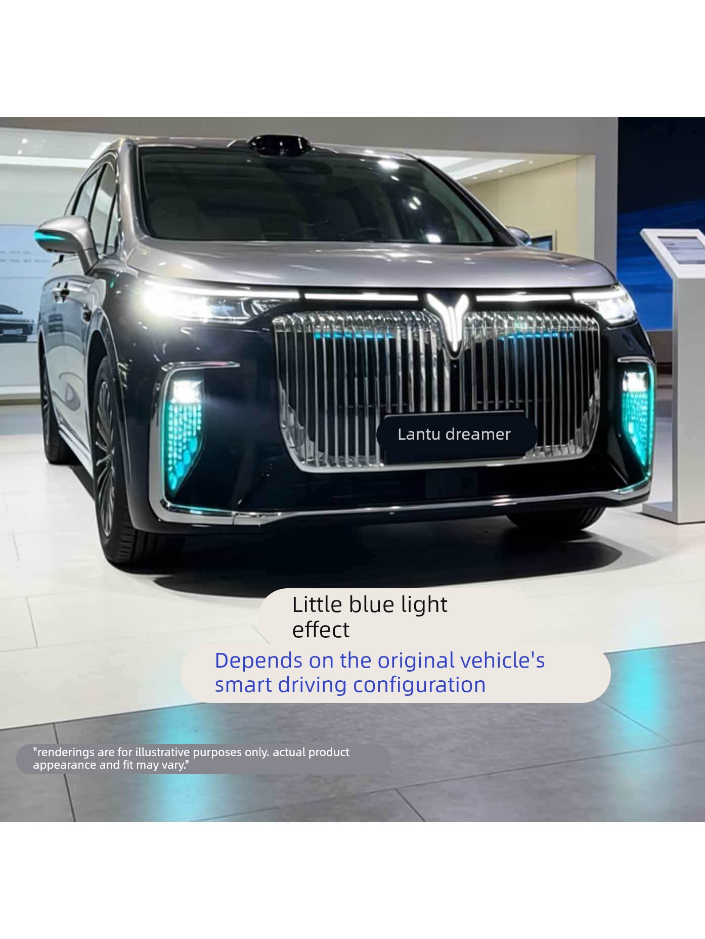   Lantu Dreamer Daytime Running Light Modification, Upgraded Split Design with Synchronized Intelligent Driving Small Blue Light Turn Signal