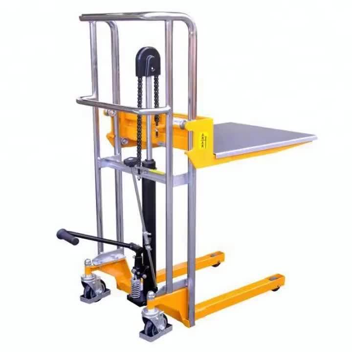 Load Capacity 400kg Hydraulic Portable Manual Hand Stacker Forklift