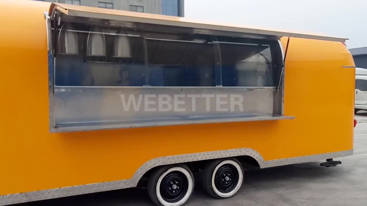 Custom Outdoor Mobile Kitchen Full Equipped Coffee Ice Cream Pizza Fast