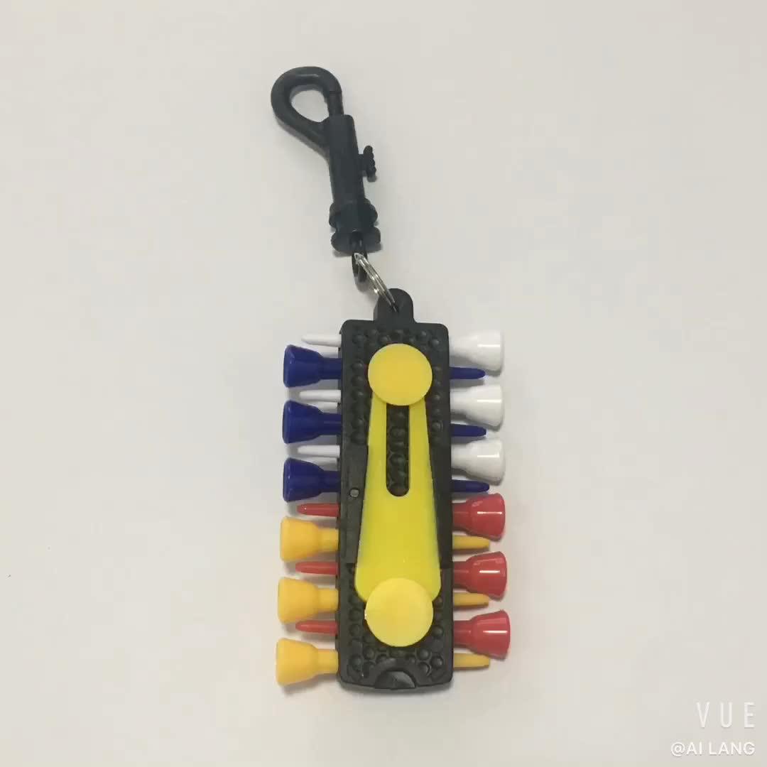 Portable Golf Tee Caddy Keeper 12 Tees 2 Ball Markers Divot Tool Pencil