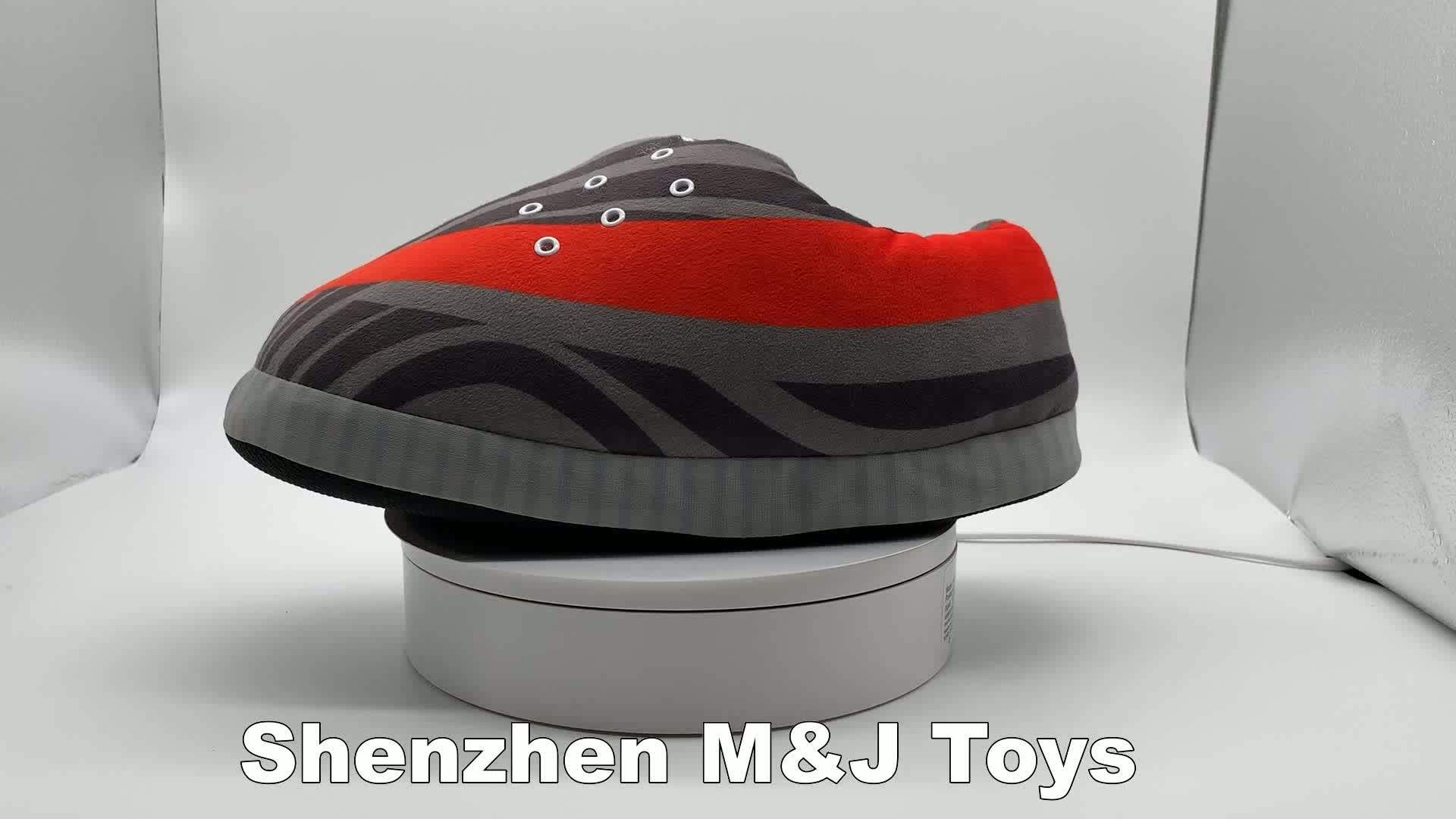 Plush Stuffed Puffy Sneaker Slipper Rubber Sole Indoor Outdoor Washable Bedroom Slippers - Buy 