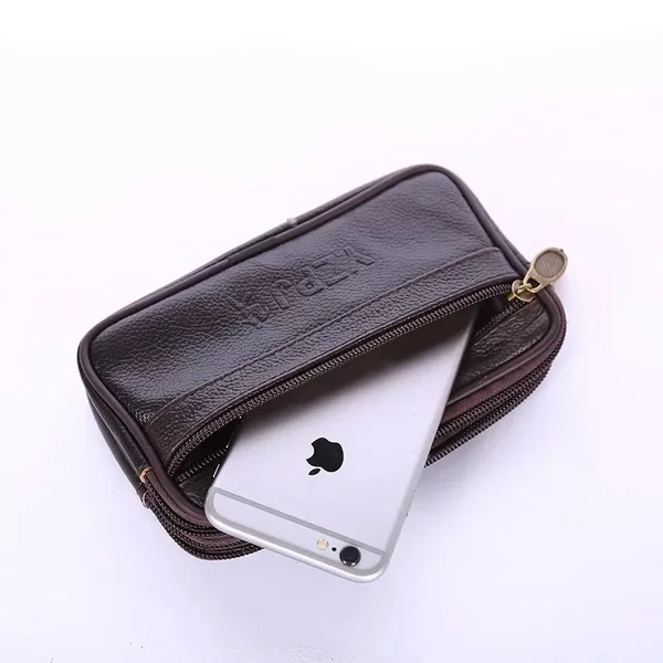 New Men's Waist Bag, Suitable for Middle-Aged and Elderly People, Can Be Worn with a Belt, Coin Purse, Key Bag, Outdoor Multifunctional Waterproof Mobile Phone Bag