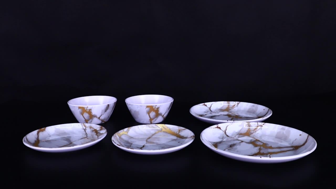 Golden Marble Printed Melamine Dish Dinner Plate Buy Marble Dinner