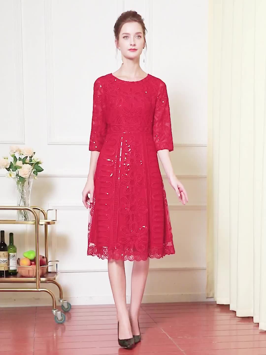 Top Quality Dress Breathable Mesh Flower Luxury Embroider Dress Plus