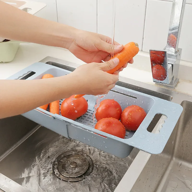 Telescopic sink storage rack bowl and plate drain rack kitchen bowl and chopstick drain basket rack household bowl rack storage rack spot