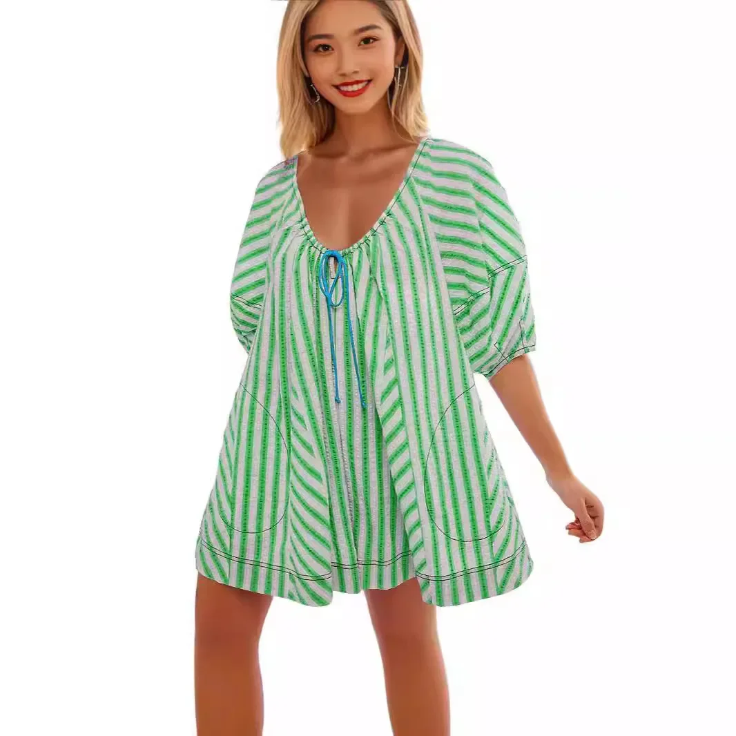 Летний overall для отдыха, с коротким рукавом, оверсайз, свободный крой