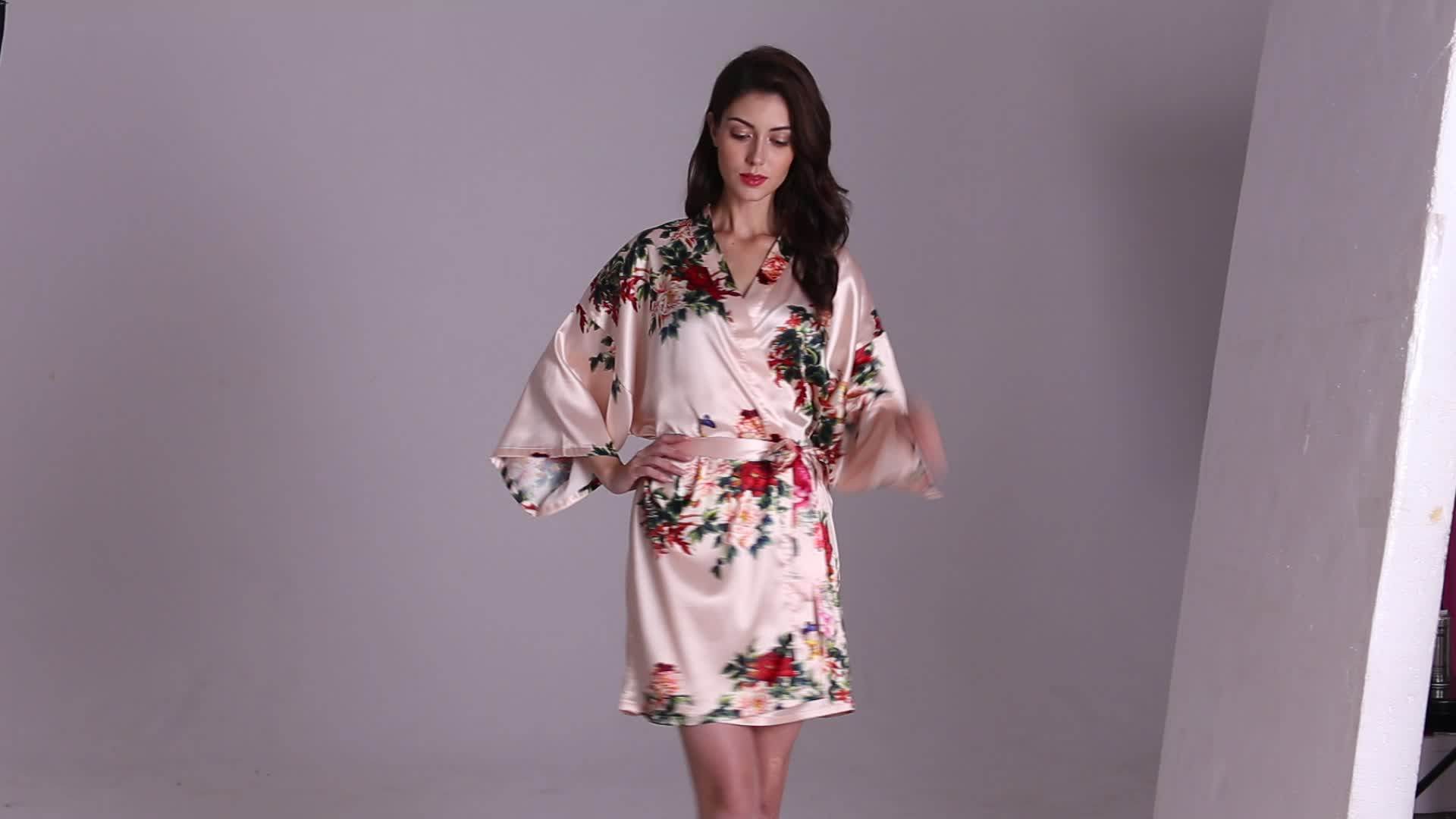 Cheap 100 Polyester Floral Satin Robes Buy 100 Polyester Robe,Satin