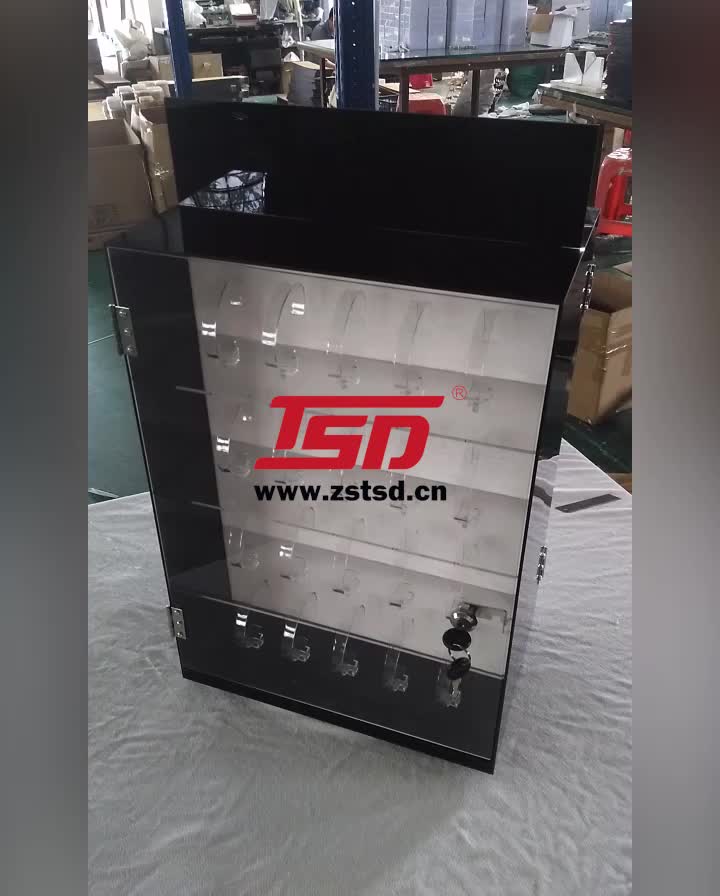 Rotating Acrylic Lockable Countertop Zippo Lighter Display Casestand