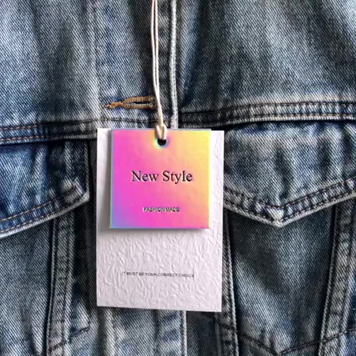 Hluxury Labels Printing Garment Hang Tags Embossed Paper Swing Tags Custom Clothing Hangtag For
