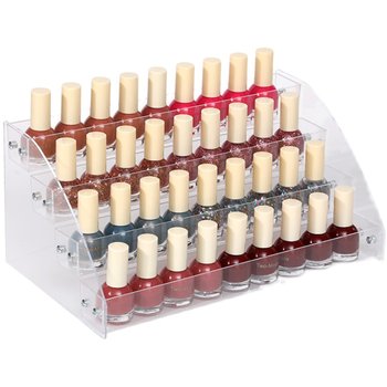 Transparent nail polish display rack acrylic plastic nail salon display rack ເຄື່ອງສໍາອາງນໍ້າຫອມ lipstick ກ່ອງເກັບຮັກສານ້ໍາມັນທີ່ສໍາຄັນ